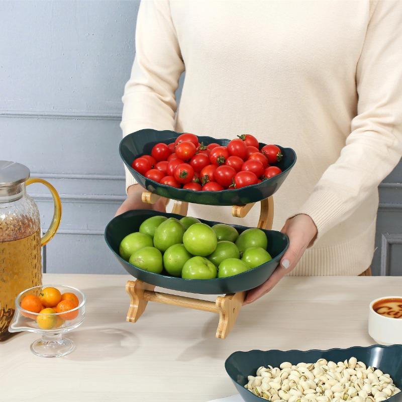 Platou de Fructe cu Etaj Living Acasă Vas din Plastic pentru Gustări Coș Creativ Modern pentru Fructe Uscate Bombonieră Suport pentru Prăjituri Bol pentru Salată