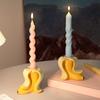Banana-Shaped Candle Holder Mold Flexible Silicone Concrete Cement Casting Mold Non-Stick DIY Long Rod Candle Candlestick Mold