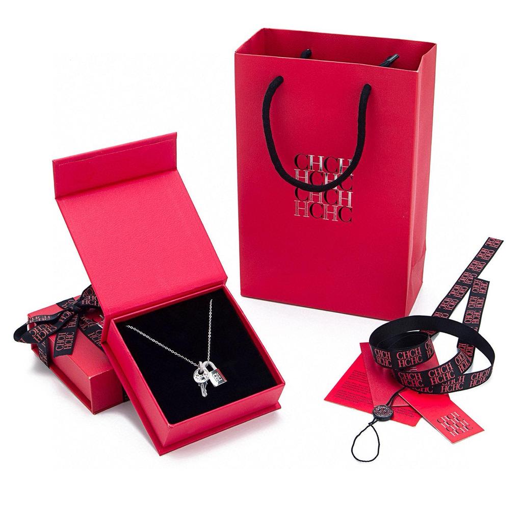 Japanese-Korean Style Rhinestone Key Lock Clavicle Pendant Necklace for Women