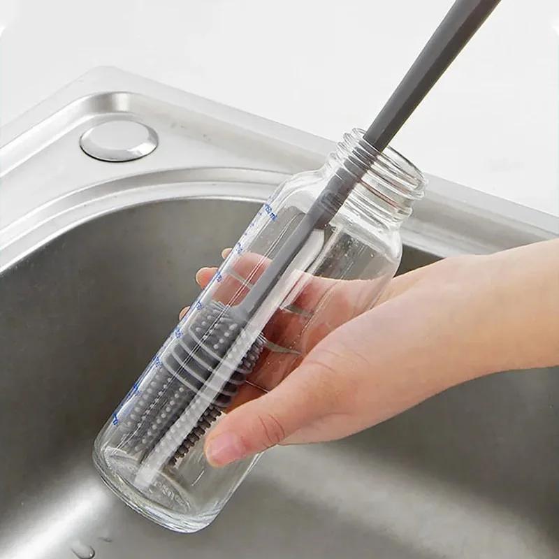 Silicone Baby Bottle Brush with Long Handle for Effective Cleaning Household Kitchen Glass Cup Water Bottle Cleaning Supplies