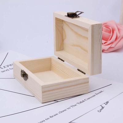 Kompakte Staubdichte Schmuckschatulle aus Massivholz - Quadratische Kiefer Aufbewahrungs-Geschenkbox