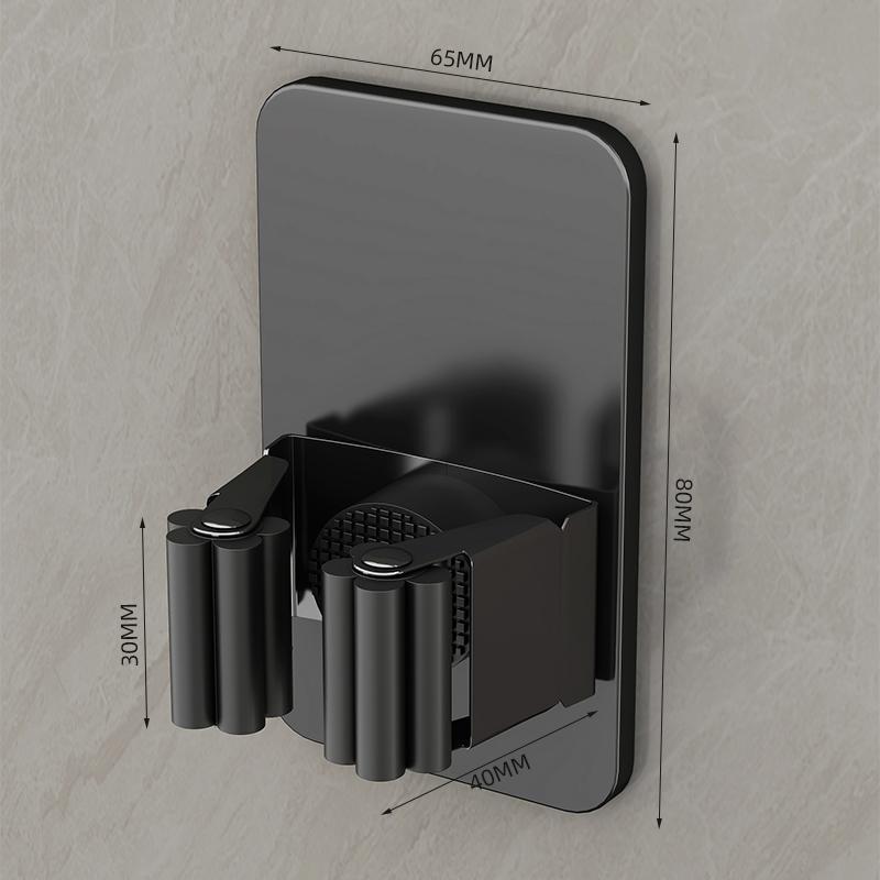 304 Stainless Steel Mop Holder Wall Mounted Adhesive Multi-Purpose Hooks Household Storage Organizer Rack Broom Hanger Stick