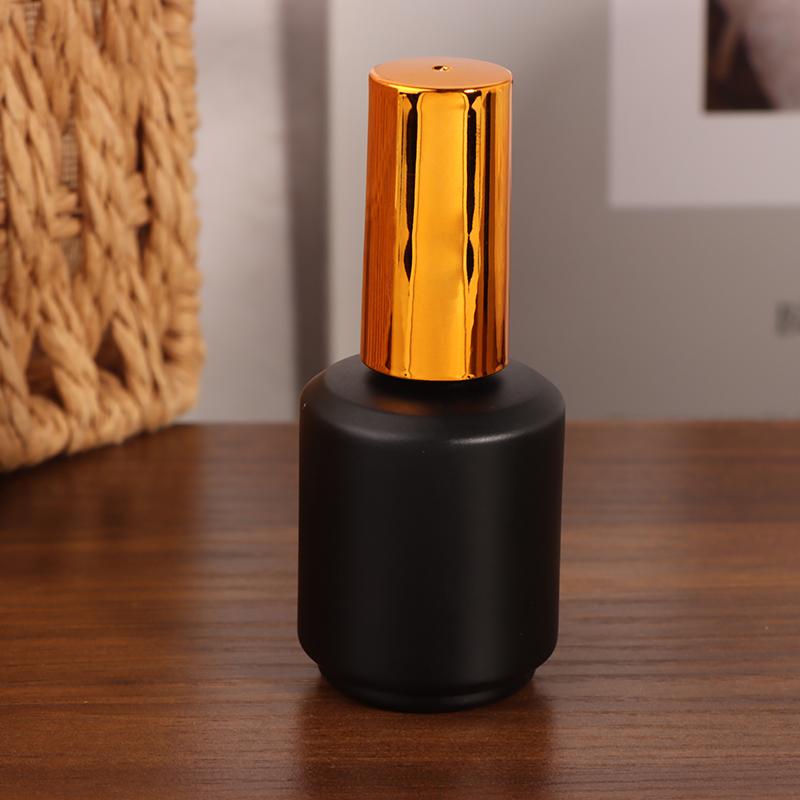 15Ml Empty Nail Polish Bottle With Brush Gold Cover Refill Bottle Glue Bottle Small Sample Nail Gel Polish Containers Glass