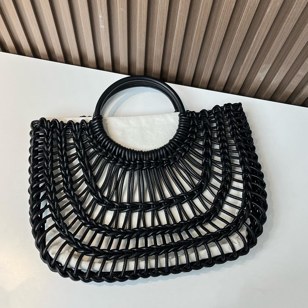 Leather PU woven rainbow bag niche child and mother bag large capacity high sense commuter handbag women's bag