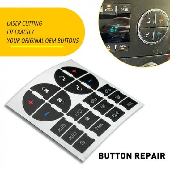 1x Replacement Repair Dash AC Button Kit Decal Stickers For Chevrolet GMC Tahoe
