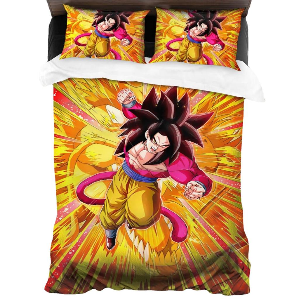 Dragon Ball Series, Digital Printing, Animation Home Textile Four-Piece Set, Quilt Cover, Bedding Three-Piece Set