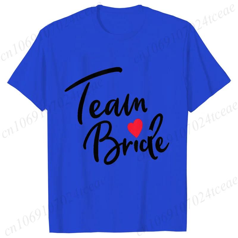 Team Bride Squad T-shirt Bridal Wedding Tops Bachelorette Farewell Party Tees Women EVJF Blouses Bridesmaid Aesthetic Clothing