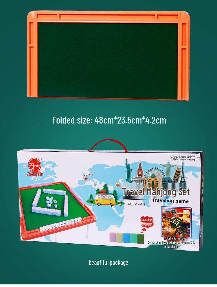 Compact Travel Mahjong Set - 24mm & 30mm Tiles, Solid Carved Sparrow Design, Ideal for Dorms and Table Games