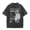 Gewaschenes Vintage Rapper Frank Übergroßes T-Shirt Blond Grafik T-Shirts Unisex Damen Ozean Hip Hop T-Shirt Unisexs Mode Freizeit T-Shirts