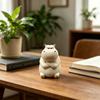 Hippo Figurine 3D Printed Cute Angry Hippopotamus Statue Collectible Animal Ornament for Home Office Desktop Car Decor