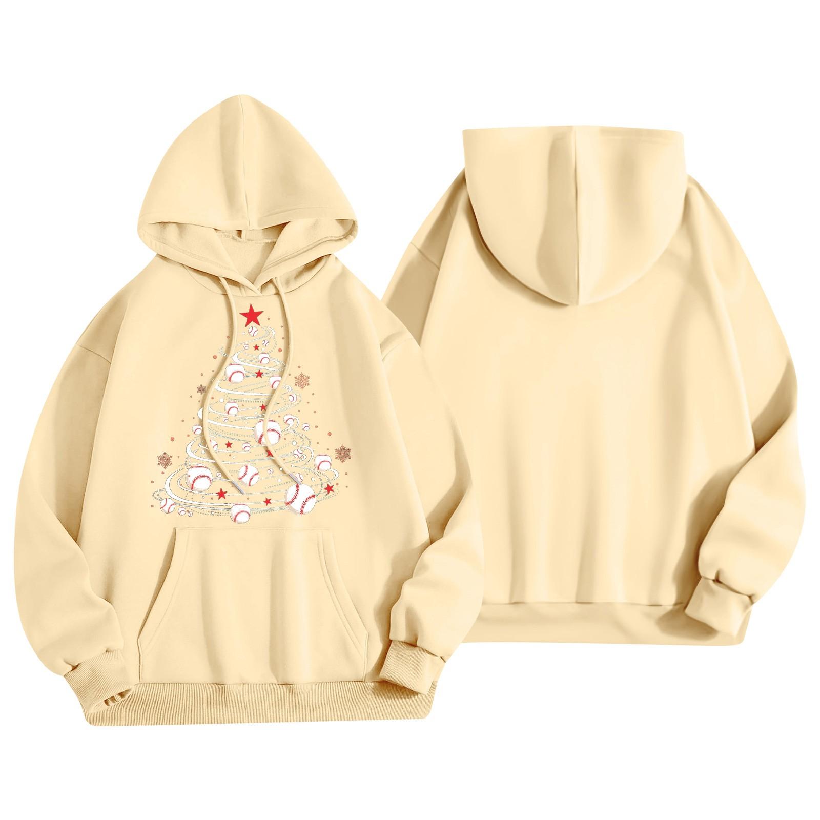 

Женская модная легкая толстовка с длинными рукавами и карманами с принтом бейсбола XL жёлтый