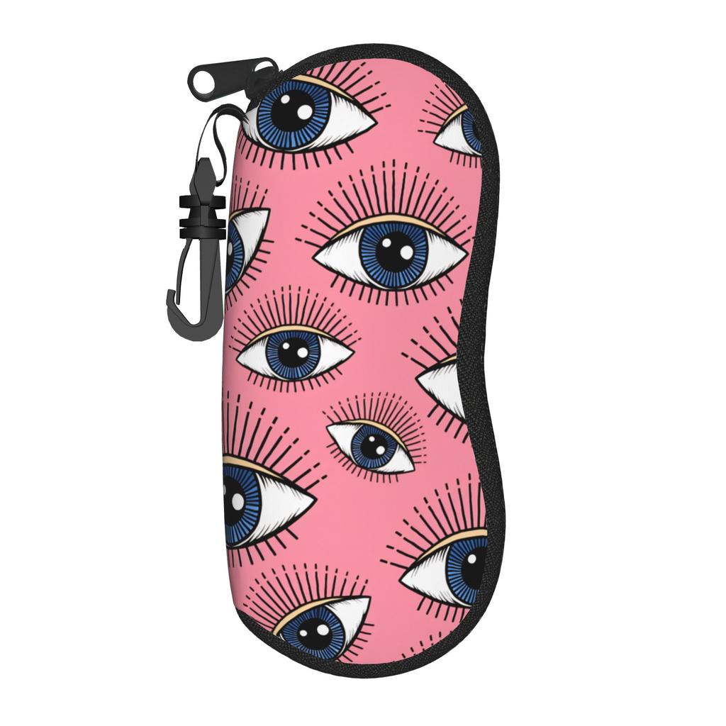 Eye Pattern Glasses Case Convenient Sunglasses Pouch For Men Women Vintage Eyewear Accessory Zip Eyeglass Cases Cover