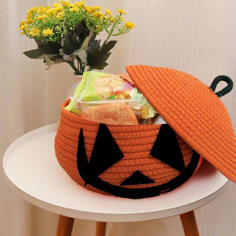 

Halloween Pumpkin Basket Cute Halloween Basket Halloween Storage Bins With Lids Woven Basket Halloween Pumpkins Bins For Living
