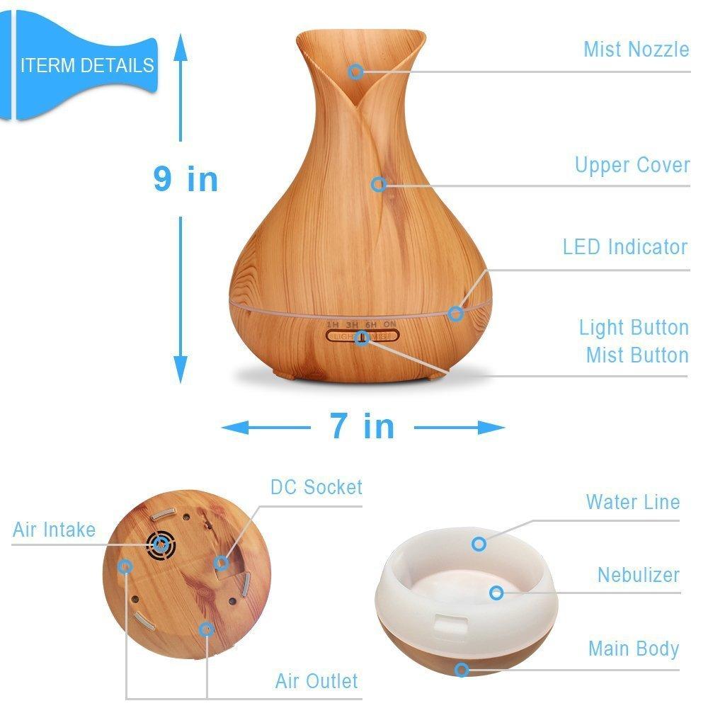 500ml hava nemlendirici uçucu yağ difüzör Aroma ultrasonik buğu yapıcı ev koku aromaterapi Humificador ev ofis için