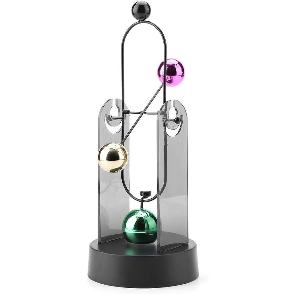 ZJchao Perpetual Motion Machine, Electronic Swinging Model, Art Craft Decoration Perpetual Motion Swing Balance Balls Office Desk Science Ornament