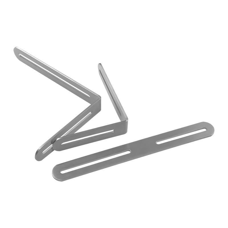 Stainless Steel Adjustable Angle Code Long Hole Activity 90 ° Right Angle Furniture Fixer L-shaped Shelf Bracket Connector