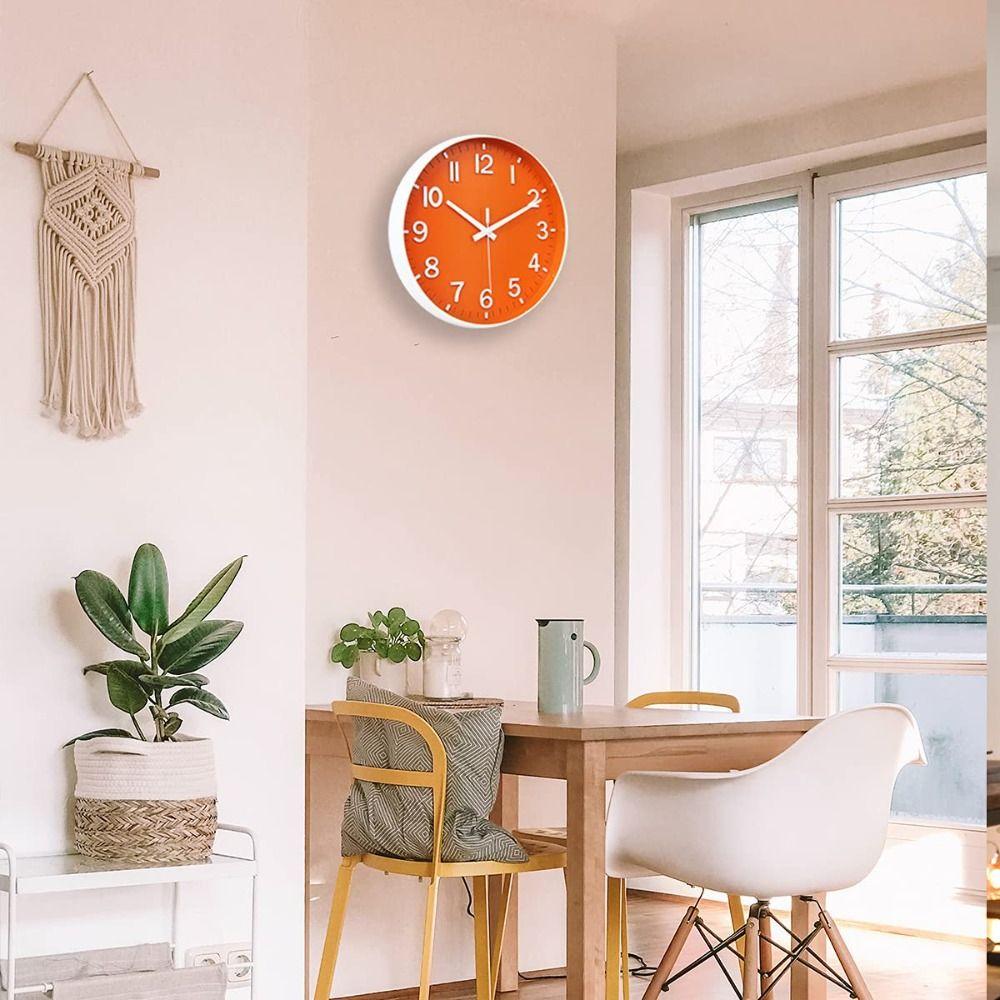 Silent Quartz Wall Clock Round Mute Clock Living Room Decoration Digital Clock  Cafe