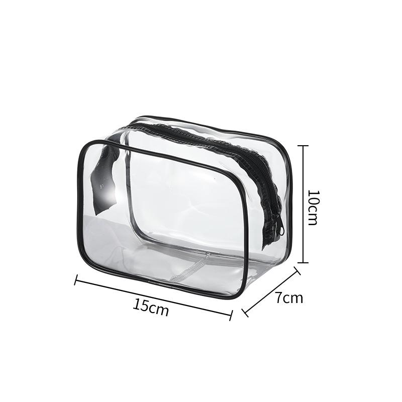 Set of Four Large PVC Toiletry Bags - Transparent, Waterproof, Dustproof, Zippered.