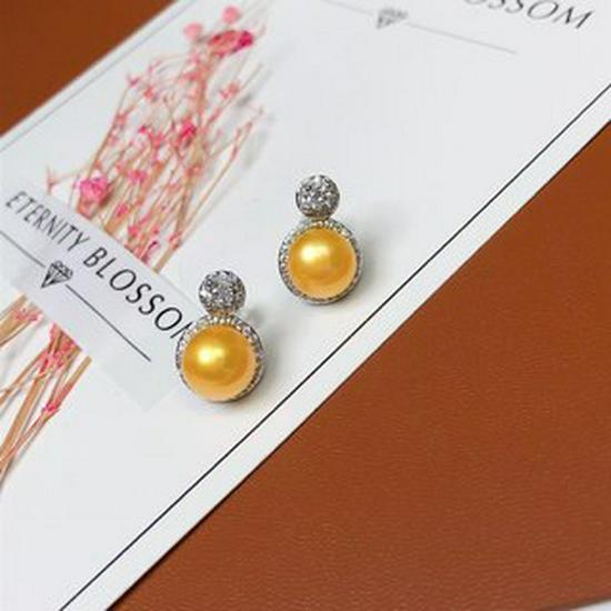 Elegant Songyuan Pearl Stud Earrings: Multiple Colors, Round Mantou Design, Light Luxury Fashion