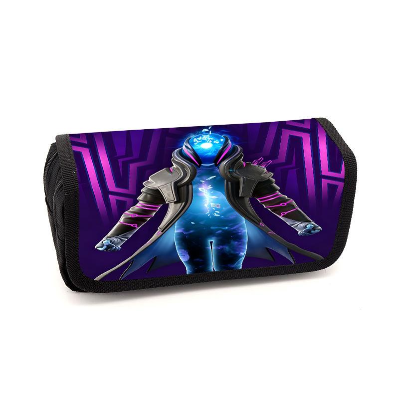 Fortnite Cartoon Lightweight Flip Top Pencil Pouch, Unisex Kids Aged 6-14 Light Portable Student Stationery Storage Case