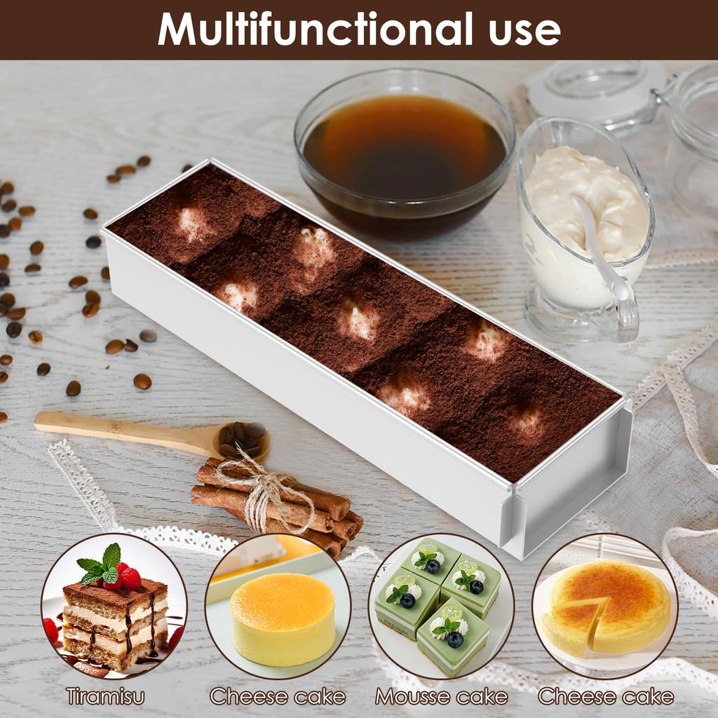 Rectangle Aluminum alloy Cake Pan Nonstick Tiramisu Toast boxes Bread Loaf Pan cake mold baking tool Dessert Making Cheesecake