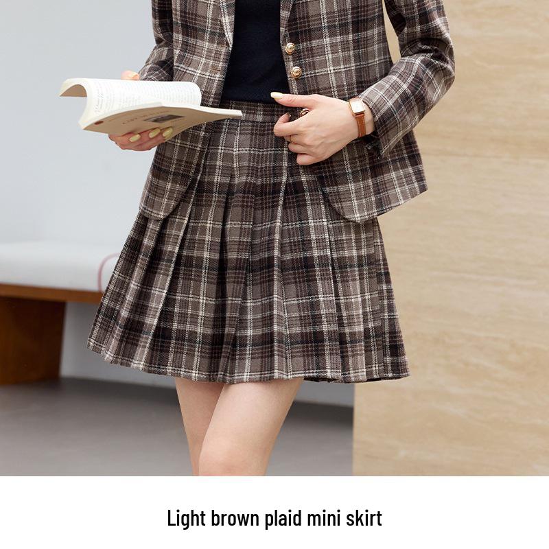 Completo a Quadri Stile College da Donna: Completo Due Pezzi Giacca e Gonna di Alta Gamma Primavera/Autunno 2026