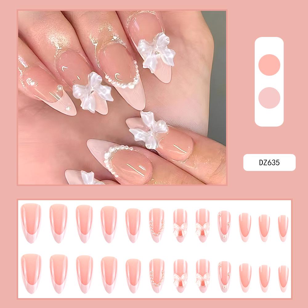 French Rhinestone Handmade Press-On Nail Tips