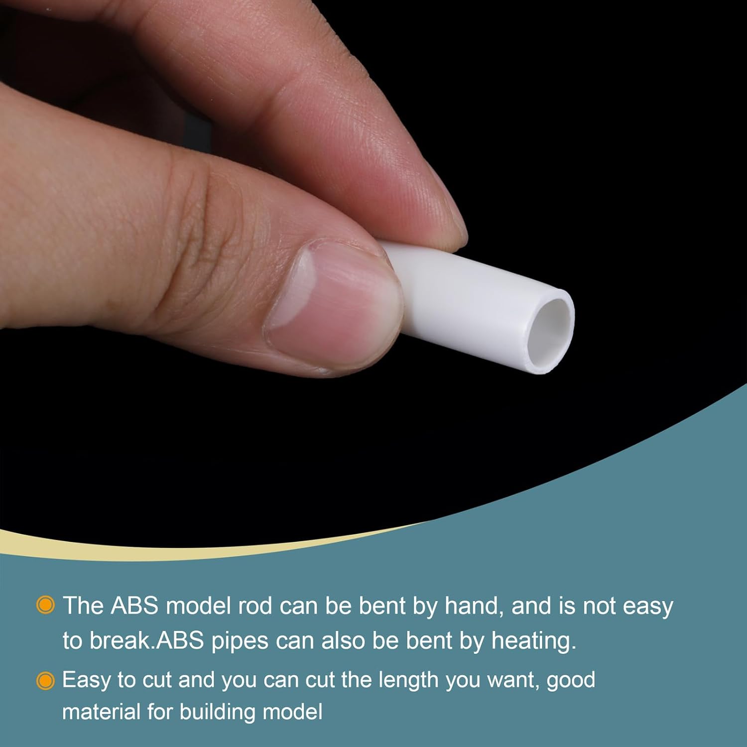 

MECCANIXITY 10pcs 20 Plastic Model Tube ABS Solid Round Bar 0.39 OD White Easy Processing for Architectural Model Making DIY