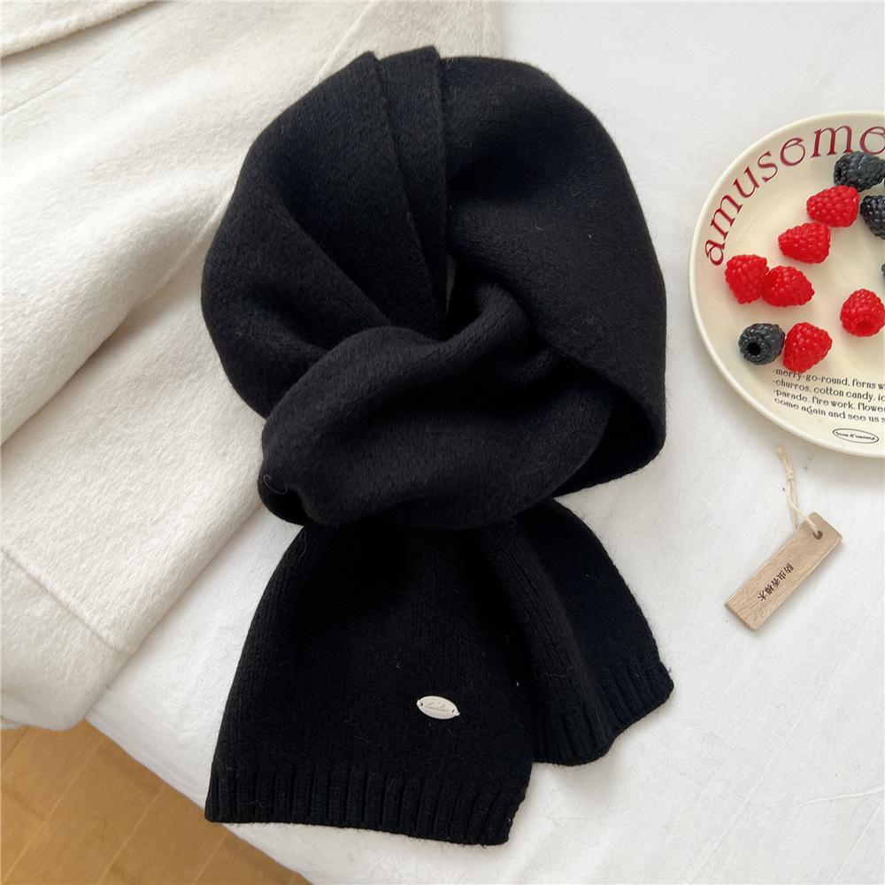 Novo cachecol de cor sólida para mulheres na primavera e no outono, fita versátil, faixa de pulso, decoração da moda, proteção de pescoço para estudantes, cachecol pequeno