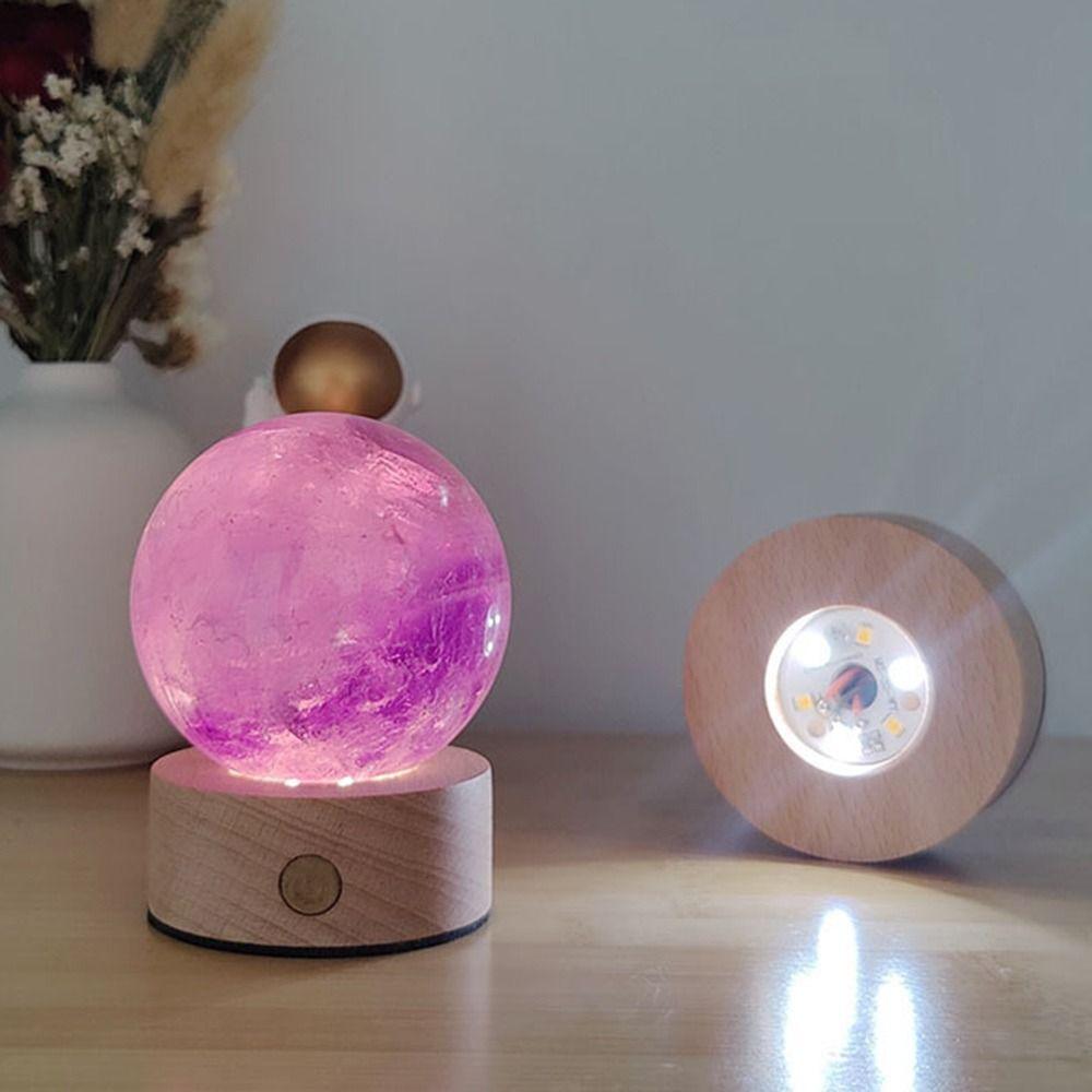 USB-betriebene Bastel-Nachtlampenbasis Heimdekoration LED-Licht Displayhalter Kristallkugelbasis