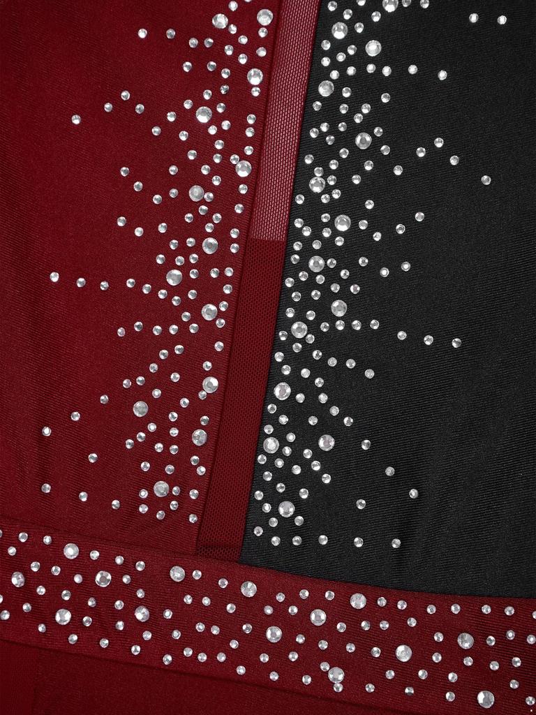 Dívčí bruslařské trikotové šaty Dětské šaty bez rukávů Patchwork Styl Nepravidelný lem Lyrické taneční šaty