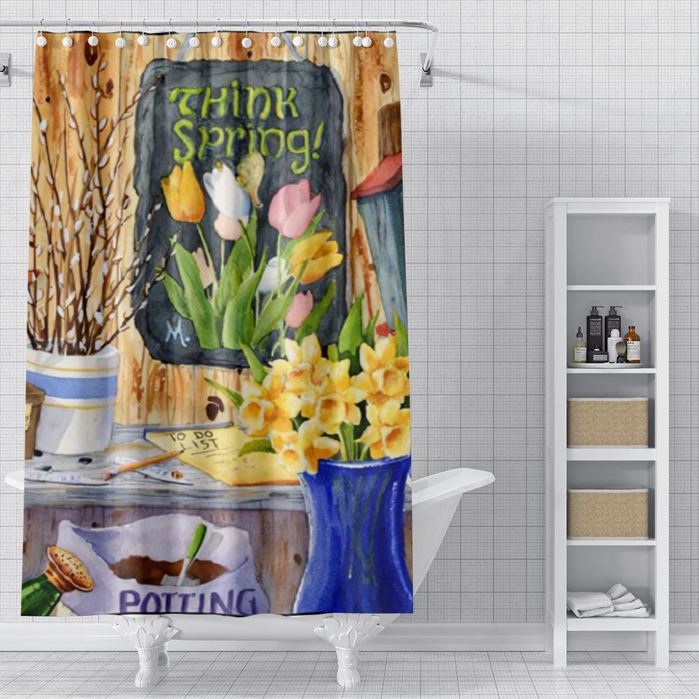 Home Shower Oil Painting Style Curtains For Bathroom Waterproof Fabric Bathroom Curtains Modern Shower Curtain 180X200 240X200