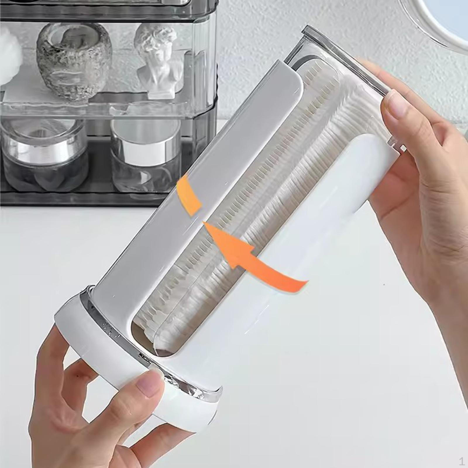 

Cosmetic Pad Storage Box Bathroom Dispenser Decoration Portable Holder Remover білий