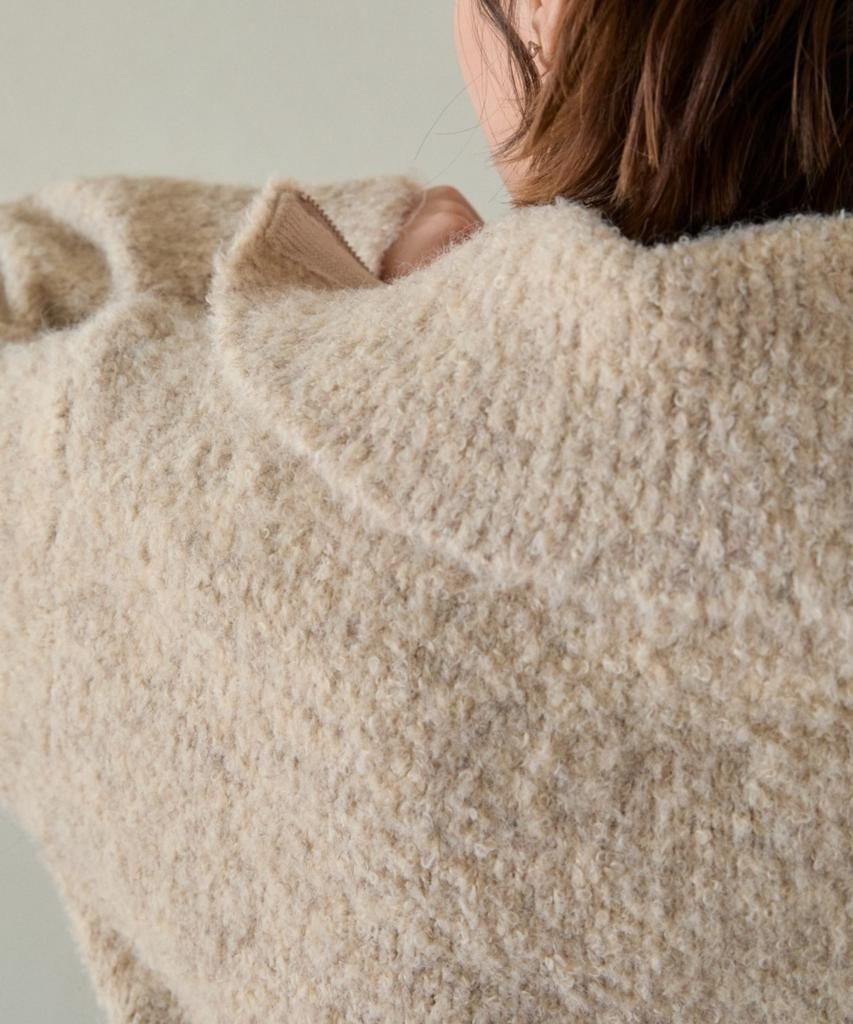WIOE Ru Zip-Up Knit Cardigan_Oatmeal