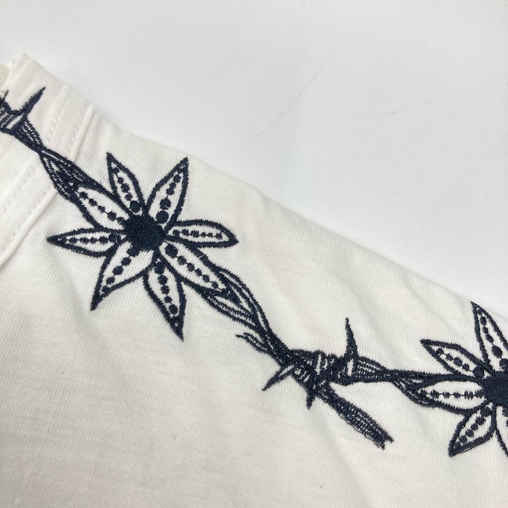 Sacai 19-01961M × Dr.Woo Cotton Tattoo Embroidered T-Shirt Tops 2 whiteUsed