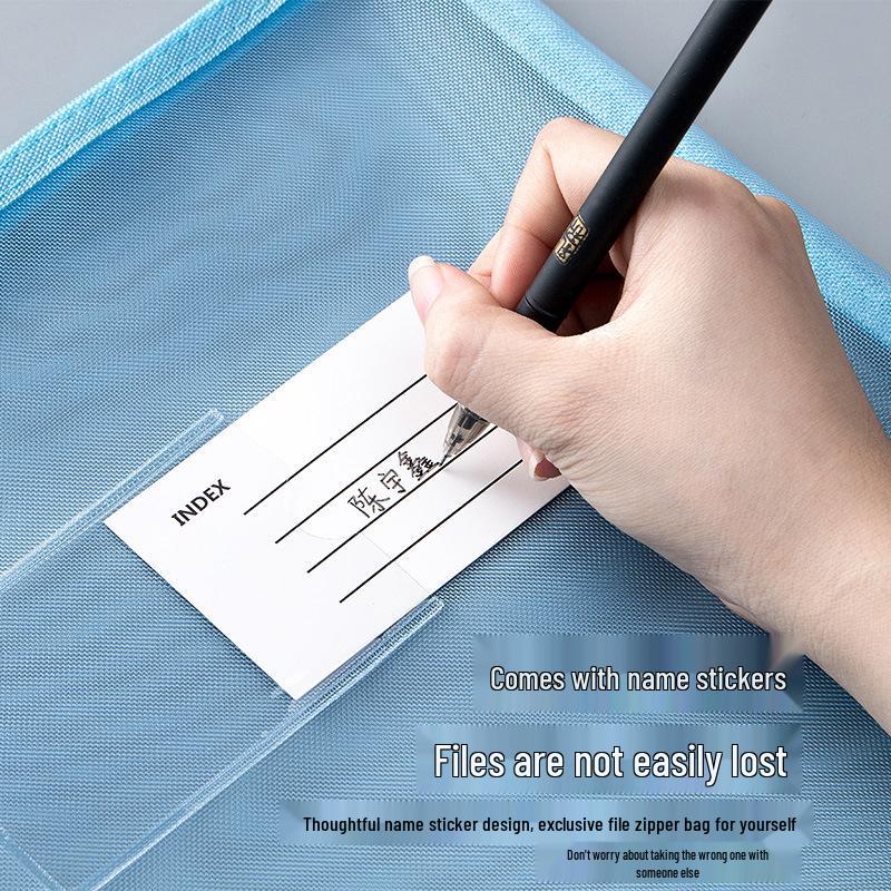 A4 Transparent Nylon Mesh File Bag - Test Paper Archive, Document Storage, Student Pencil Case, Office Zipper Bag (A5/A6)