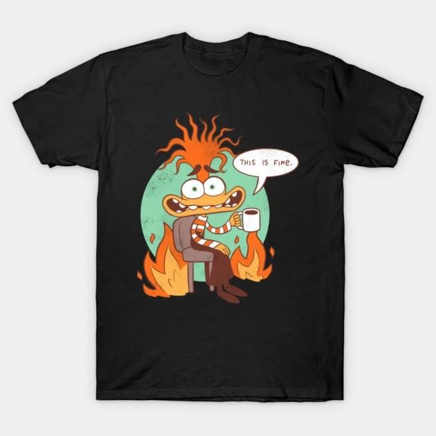 Funny Inside Out This Is Fine Tshirt Unisex Unisex Unisex S