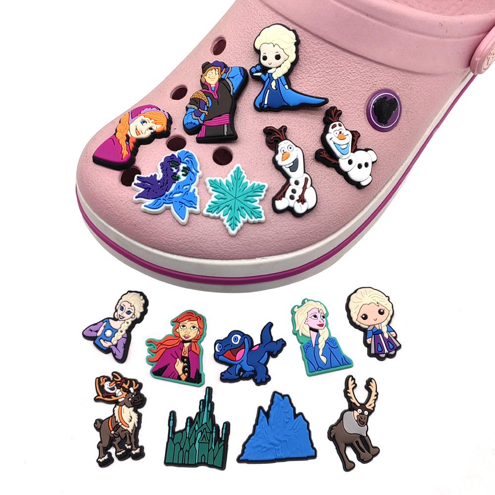 16-Piece Cute Cartoon Frozen Series Crocs Charms DIY Shoe Accessories
