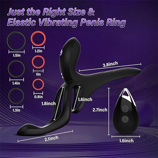 Vibrating Cock Ring Adult Toys Male Remote Control Penis Vibrator with 9 Vibrations for Female Clitoral G-spot Stimulation Sex Toys