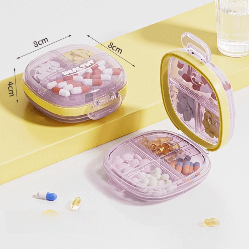 

7 Grids Pill Organizer Moisture-Proof Pill Dispenser Mini Seven Days Pill Box for Home&Travel прозорого рожевого кольору