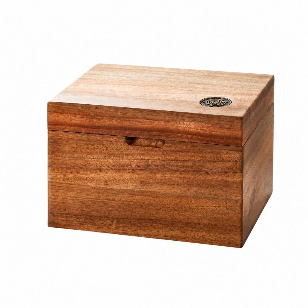 Square Wooden Organizer Box Natural Grain for Bedroom