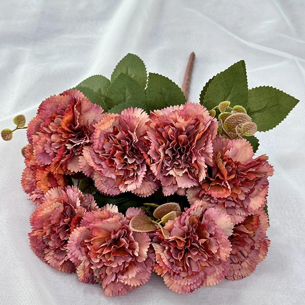 

Multicolor Carnation Artificial Flower Silk Petal 9 Heads Simulation Plants Desktop Ornament Floral Arrangement рожевий червоний колір