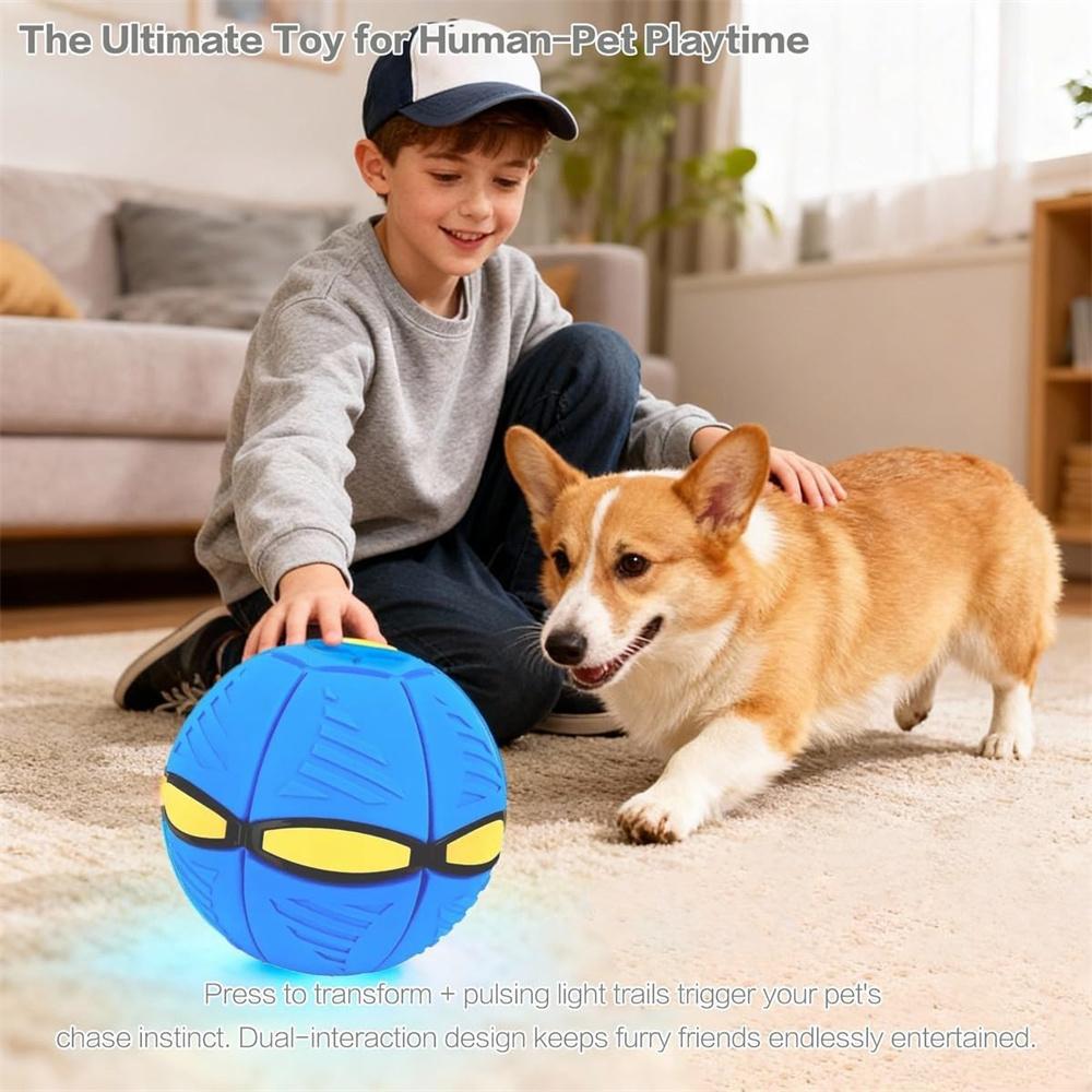 Non-Toxic Glowing Up Magic Saucer Ufo Ball Squishy Transformable Bouncing Ball Toy With 6 Light Parent-Child Interactive Kids Gift