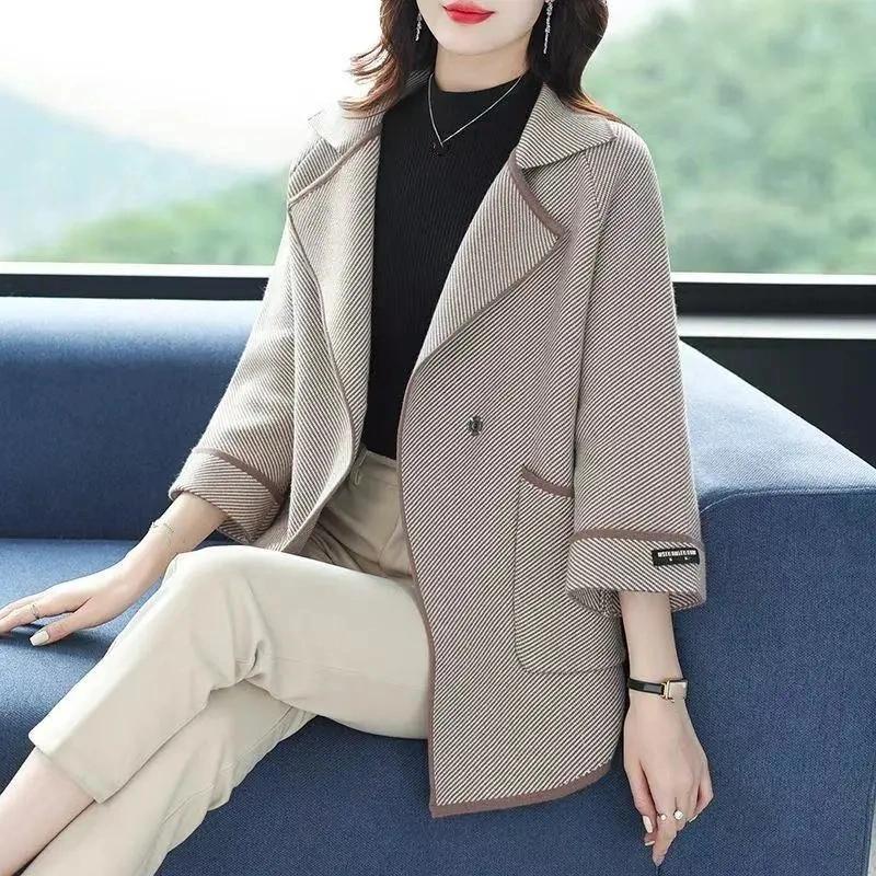 Temperament Woolen Woolen Coat Women's Blouse Loose Large Size Knitted Cardigan Fashion Spring and Autumn