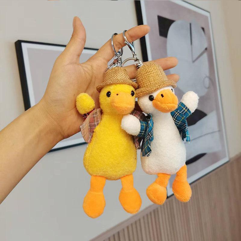 Plush Duck Lovable Keychain Soft Stuffed Animal Key Ring Bag Ornament