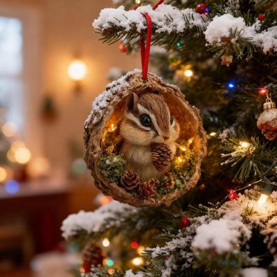 Lesní zvířata Vánoční ozdoby 2D Akrylové Lesní stvoření Závěsná ozdoba Dárek pro milovníky přírody