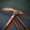 Brass Rabbit Head Handle Victorian Wooden Walking Stick Cane Ideal Gift for Men Women Father/Mother Natural Wood Walking Cane