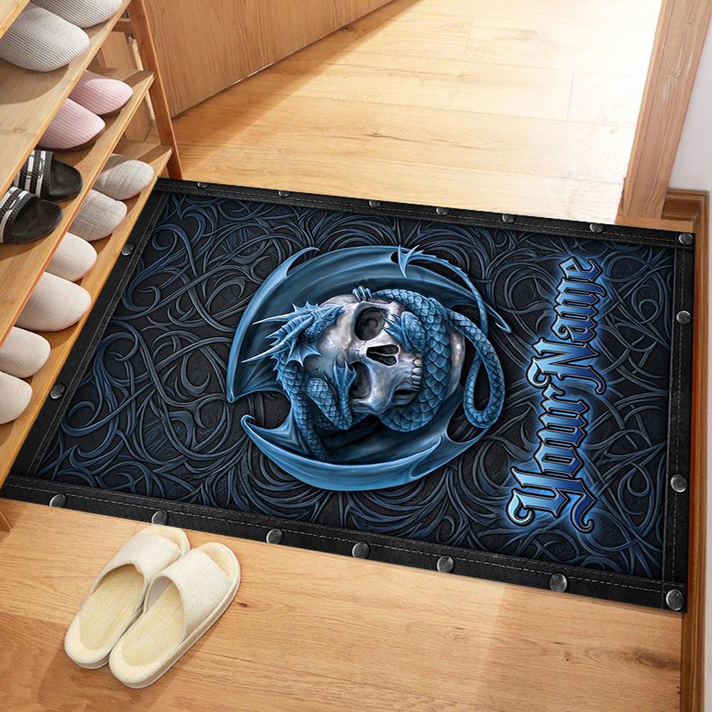 Gothic Illustrations Customize Your Name Floor Rug Office Rug Design for Dining Room Playrooms Outdoor Bedrooms Antislip Carpet Office home decor