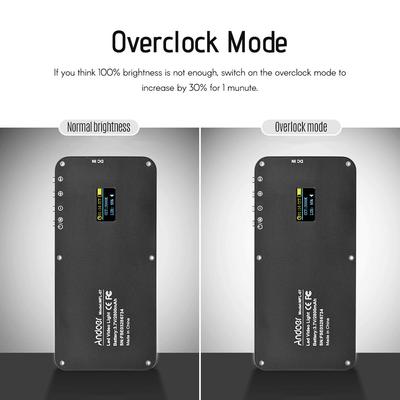 Andoer RGB LED video svetlo Prenosný svetelný panel 3000K-6500K Stmievateľný jas 30 špeciálnych efektov