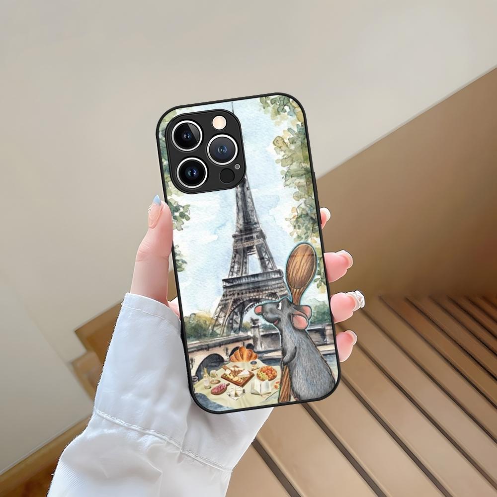 

Disney Ratatouille Phone Case Tempered Glass For IPhone 13 17 15 16 14 12 11 Pro Max Plus Mini XR XS SE2020 Coque iPhone17 Pro Max